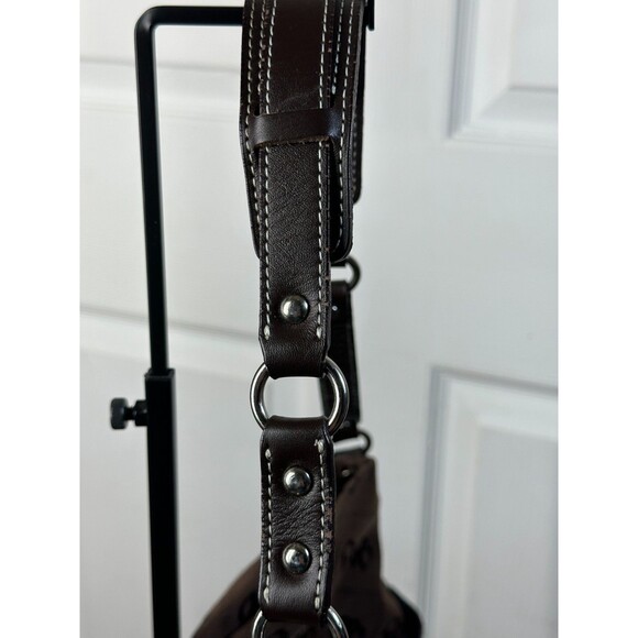 Dooney & Bourke Monogram Brown/Chocolate Small Hobo Shoulder Bag Authentic - Picture 16 of 16
